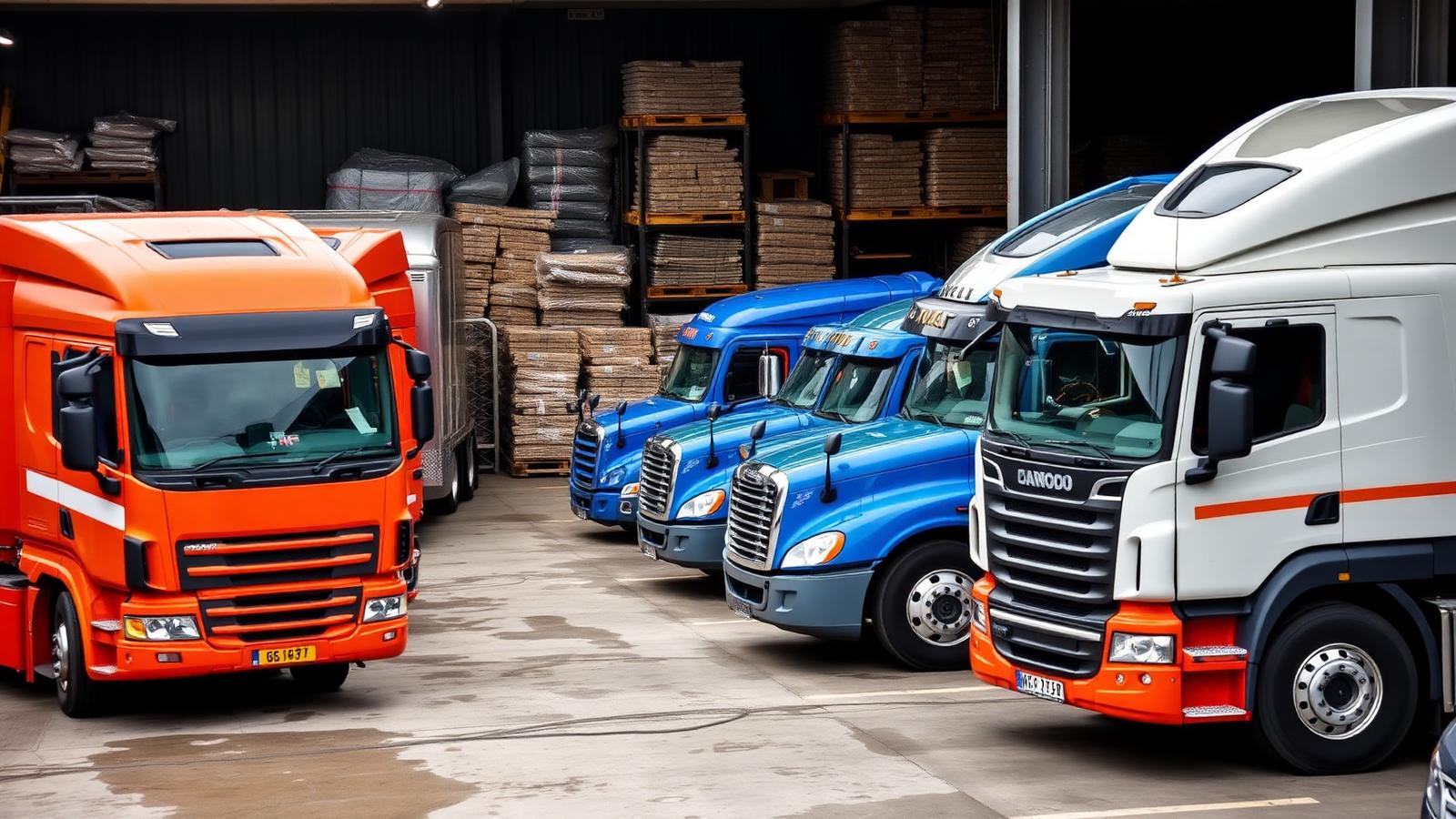SEVAM delivery fleet at warehouse loading dock